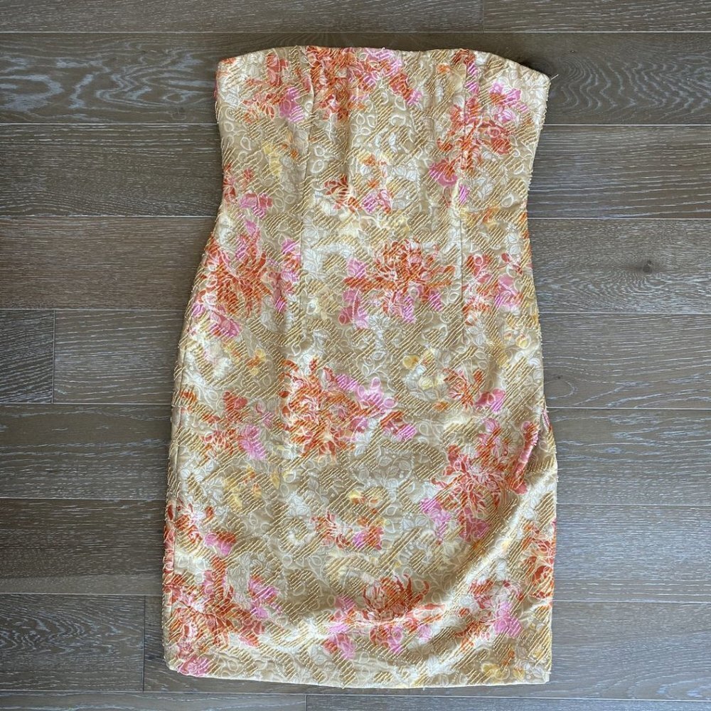 NEW Carmen Marc Valvo Beaded Strapless Dress | 12